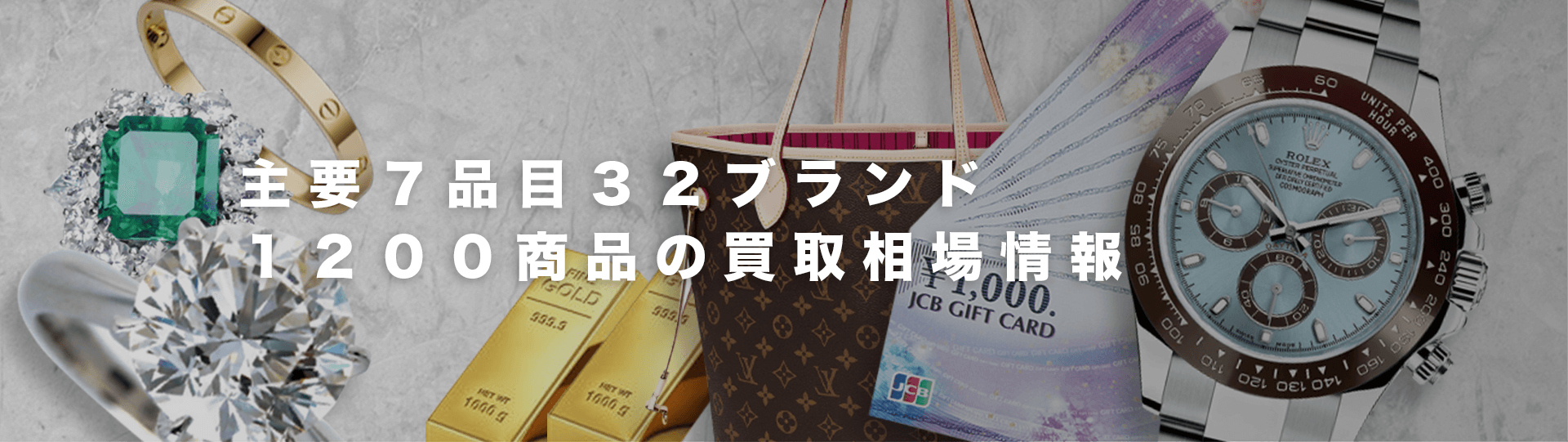 主要７品目３２ブランド １２００商品の買取相場情報