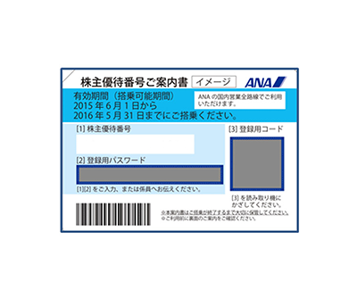 金券買取（株主優待券：ANA、JAL、JR）