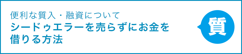 便利な質入・融資について シードゥエラーを売らずにお金を借りる方法